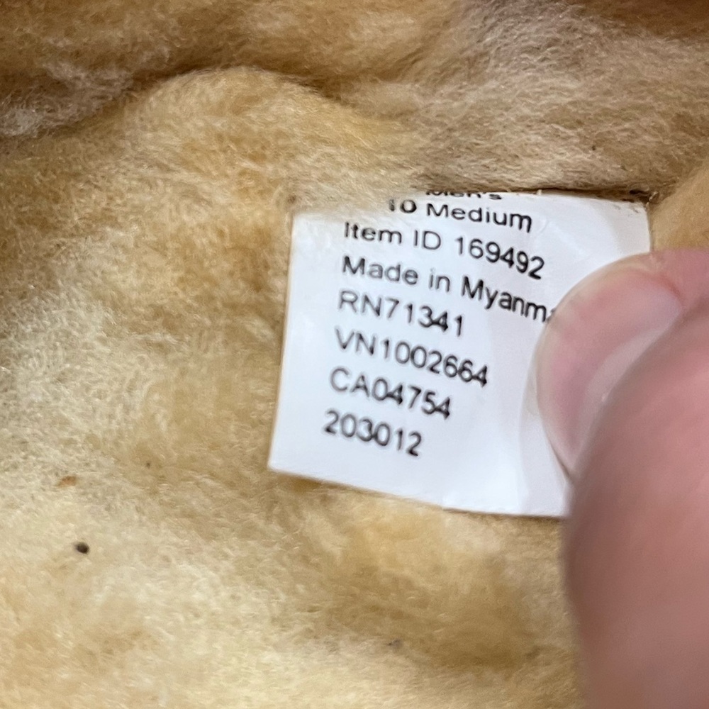 LL. Bean Tan Suede Wicked Good Slippers‎ with Sheepskin Shearling Lining Sz. 10 - Picture 6 of 8